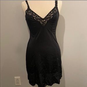 black lace slip dress